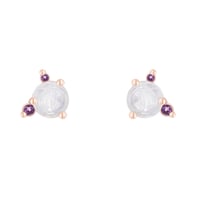 Náušnice s mesačným kameňom, ametystom a zafírom Baal