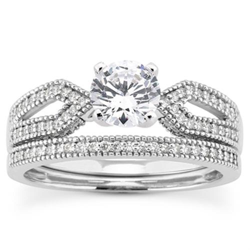 Princeznovský set zásnubného a snubného prsteňa