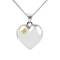 Srdiečkový otvárací medailón s diamantom zo striebra Dialah