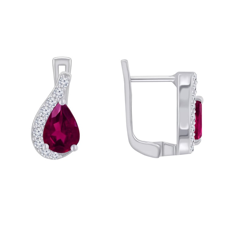 Strieborné náušnice s rhodolitmi 48030