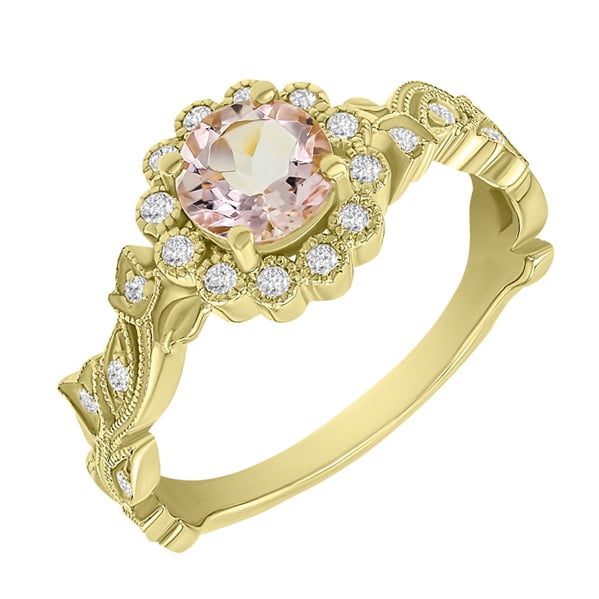 Morganitový psteň z ružového zlata 59855