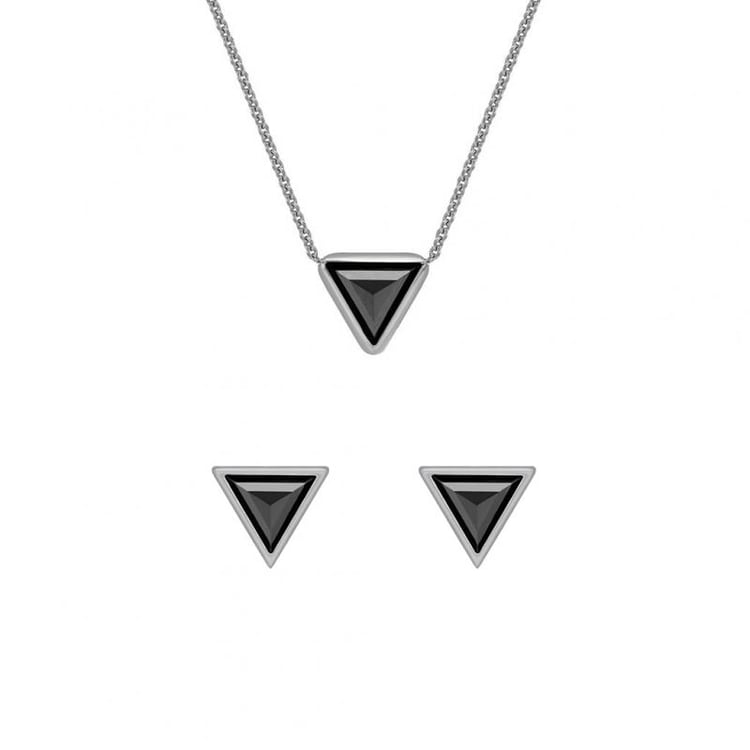 Zlatá kolekcia šperkov s čiernymi triangle diamantmi Ofrea