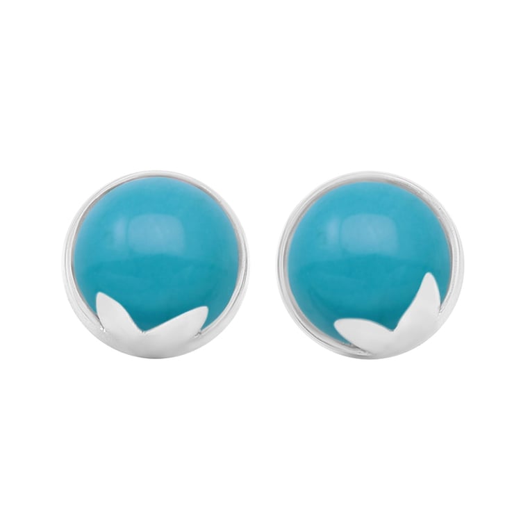 Zlaté náušnice s cabochon tyrkysmi Nayeli