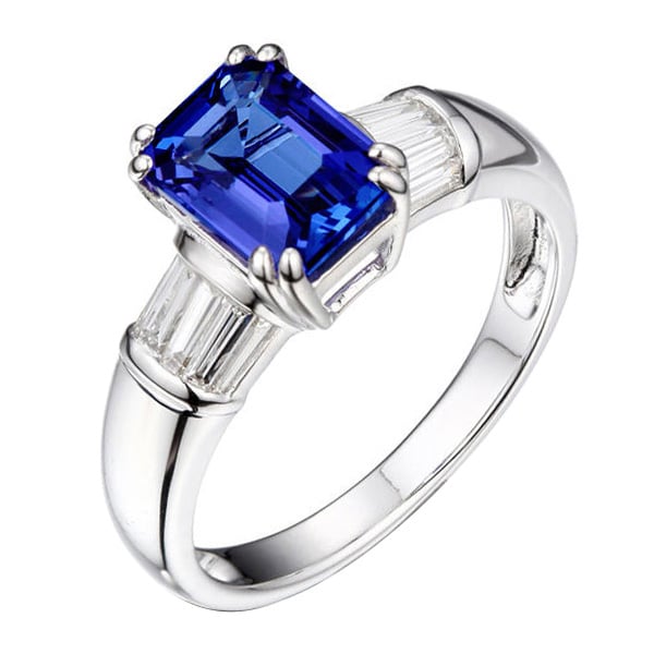 Zlatý prsteň s emerald tanzanitom a diamantmi Talinah