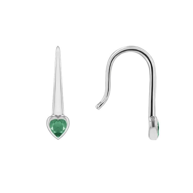Visiace náušnice so smaragdovými srdiečkami Levy 144772