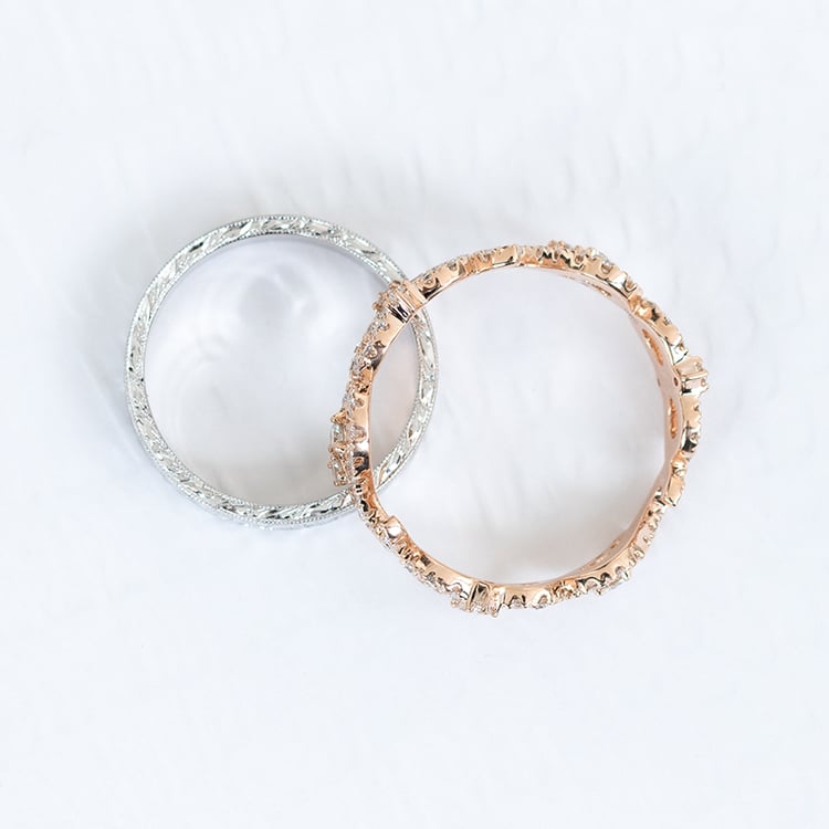 Romantické vintage svadobné obrúčky zo zlata Hvany 129212