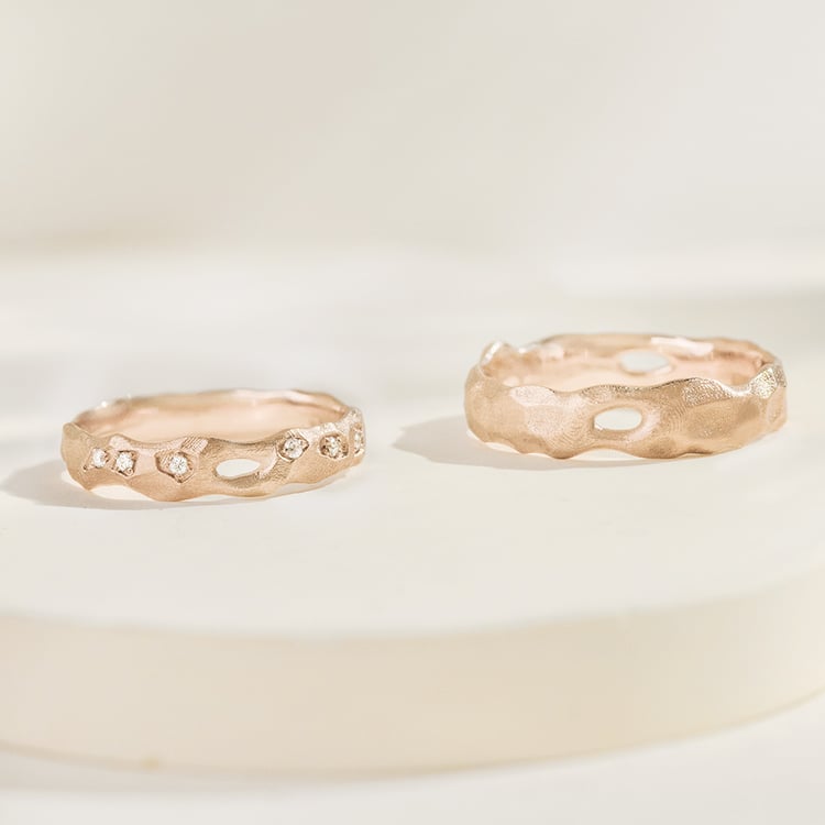 Svadobné obrúčky z orieškového zlata Rock 163770