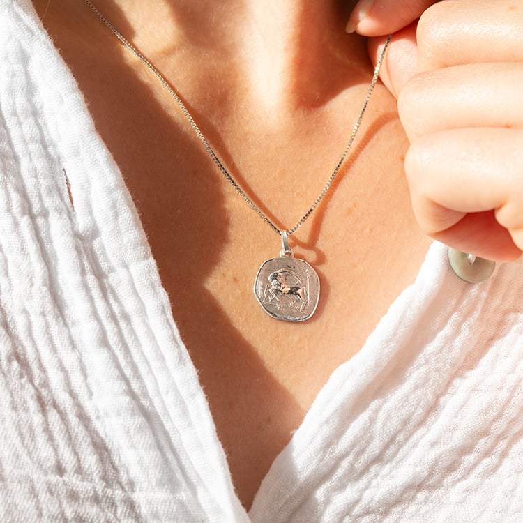 Strieborný prívesok so symbolmi znamenia zverokruhu 145594