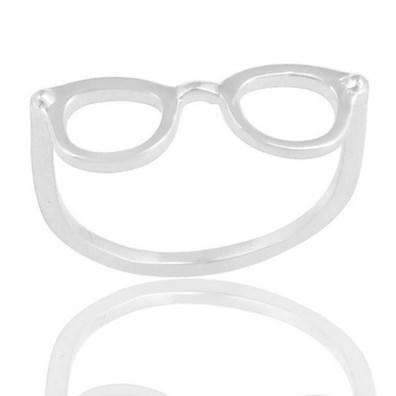 Strieborný módny prstienok v tvare okuliarov Urbana