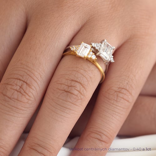 Zásnubný prsteň s emerald diamantom Rhea