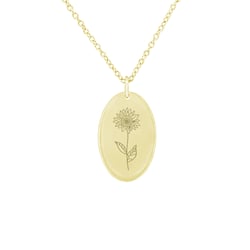 Personalizovaný strieborný prívesok s kvetinou a gravírom Fleur