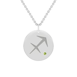 Zlatý prívesok so znamením a olivínom Strelec