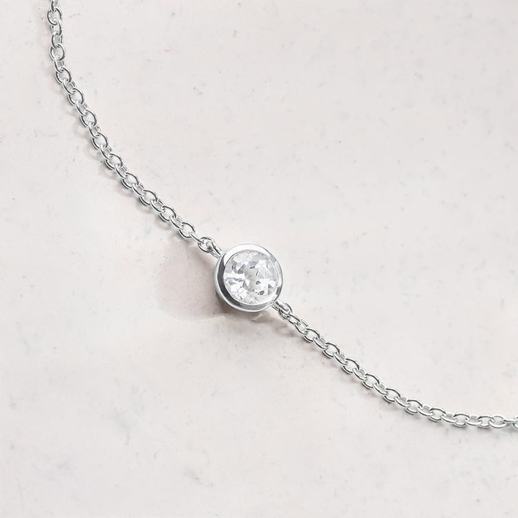 Platinový náramok s bielym topásom Rollie 153318