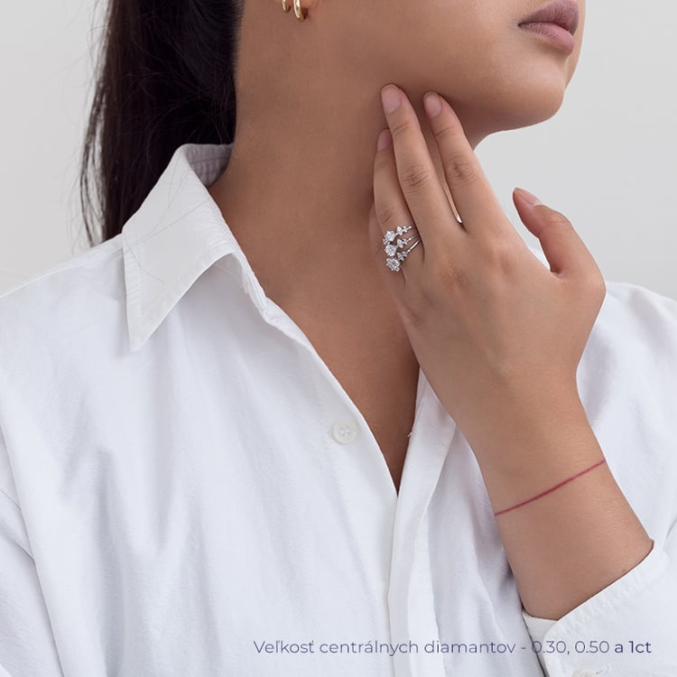 Zásnubný prsteň s lab-grown diamantmi Olha 128589