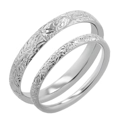 Svadobné obrúčky s ručnou rytinou kvetov Alanis