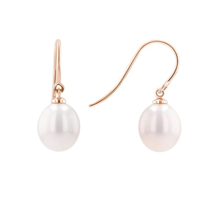 Visiace náušnice s bielymi perlami Diara 151674