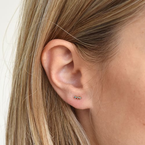 Minimalistické náušnice s modrými diamantmi Sylvi
