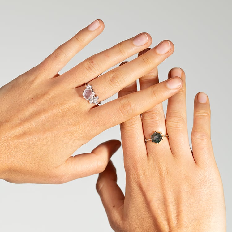 Jedinečný prsteň s machovým achátom Lacy 146400