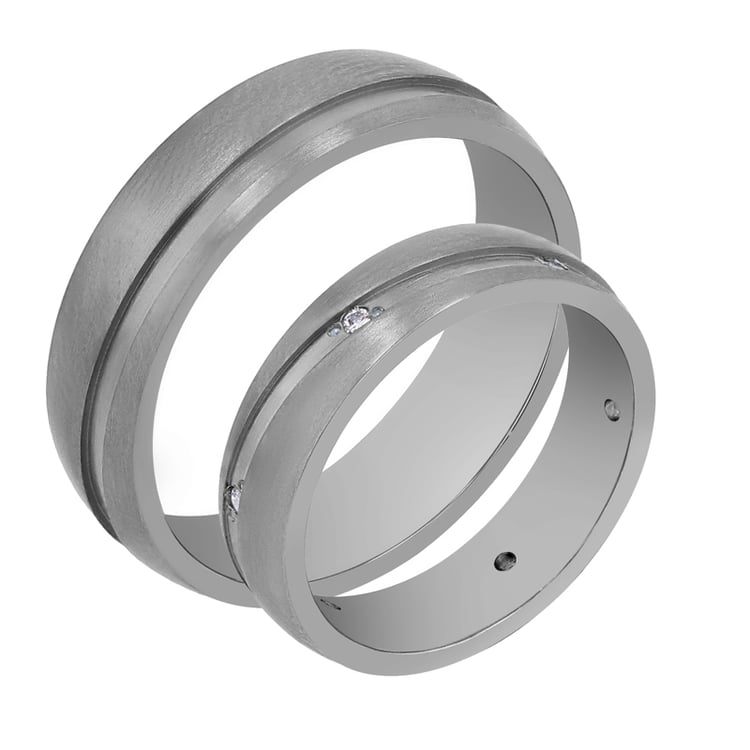 Titanové snubné prstene s diamantmi Otto