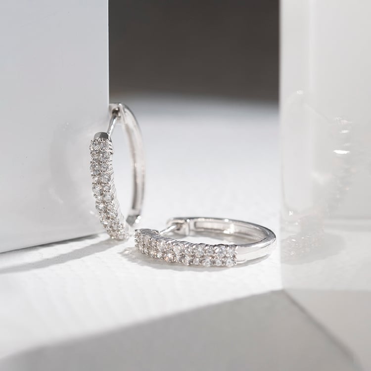 Kruhové náušnice s lab-grown diamantmi Barnett 110833