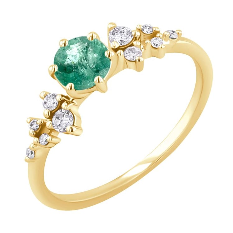 Zásnubný prsteň so smaragdom a diamantmi Olha 151101