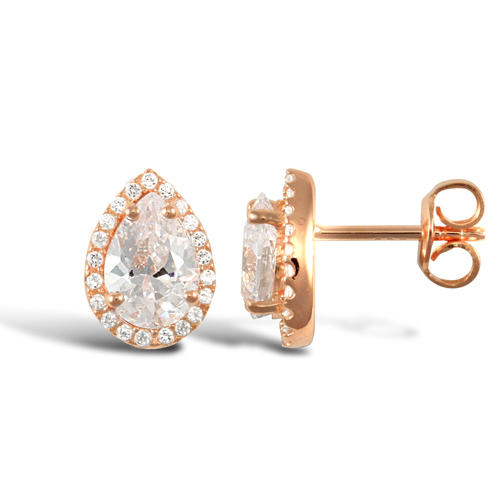 Strieborné pozlátené náušnice so zirkónmi Aniaw