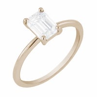 Zásnubný prsteň zo zlata v champagne gold s emerald diamantom Olson