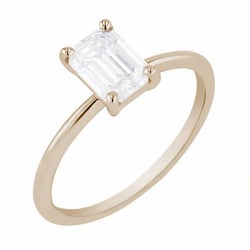 Zásnubný prsteň zo zlata v orieškové farbe s emerald diamantom Olson