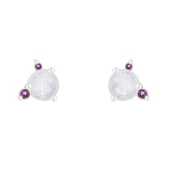 Náušnice s mesačným kameňom, ametystom a zafírom Baal