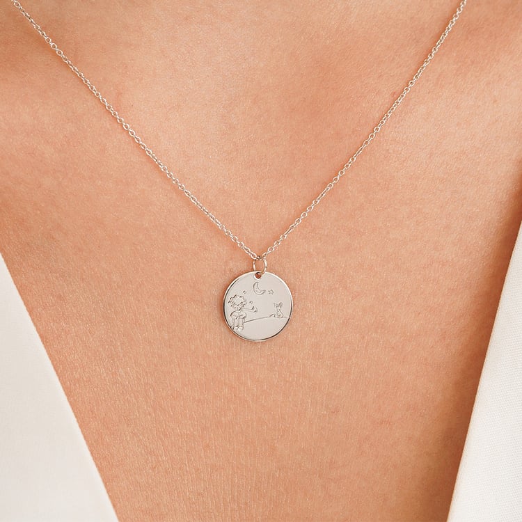 Zlatý prívesok Malý princ s líškou a gravírom 157462