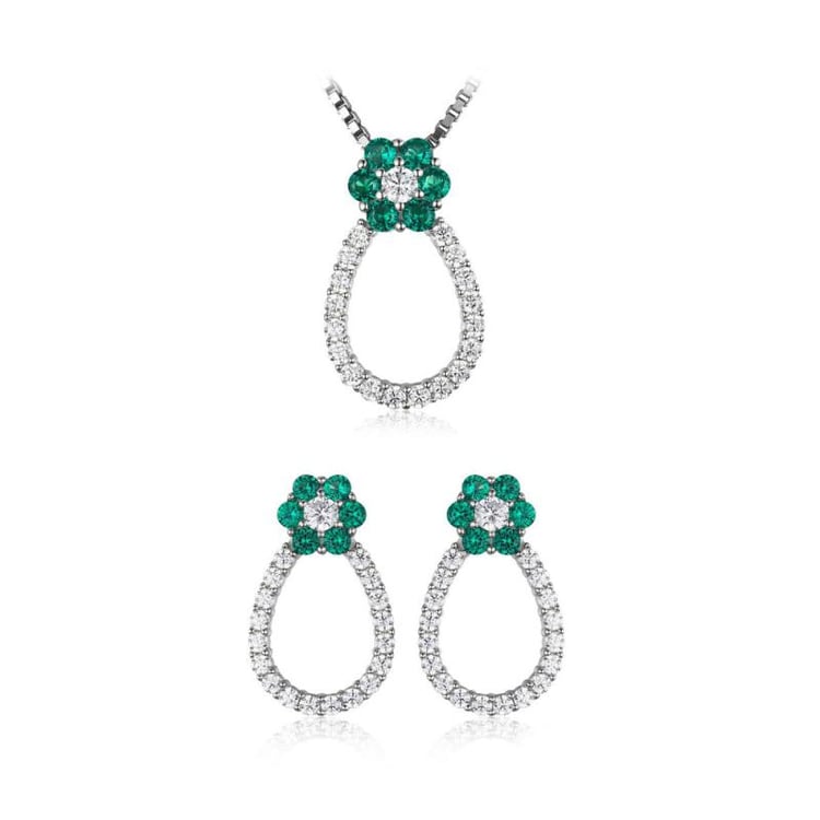 Kolekcia strieborných šperkov sa smaragdmi a zirkónmi Valetta