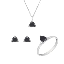 Zlatá kolekcia šperkov s čiernymi trillion diamantmi Lesly