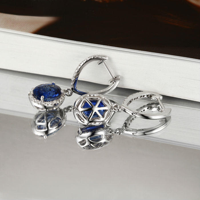 Diamantové náušnice s kianitmi 2117