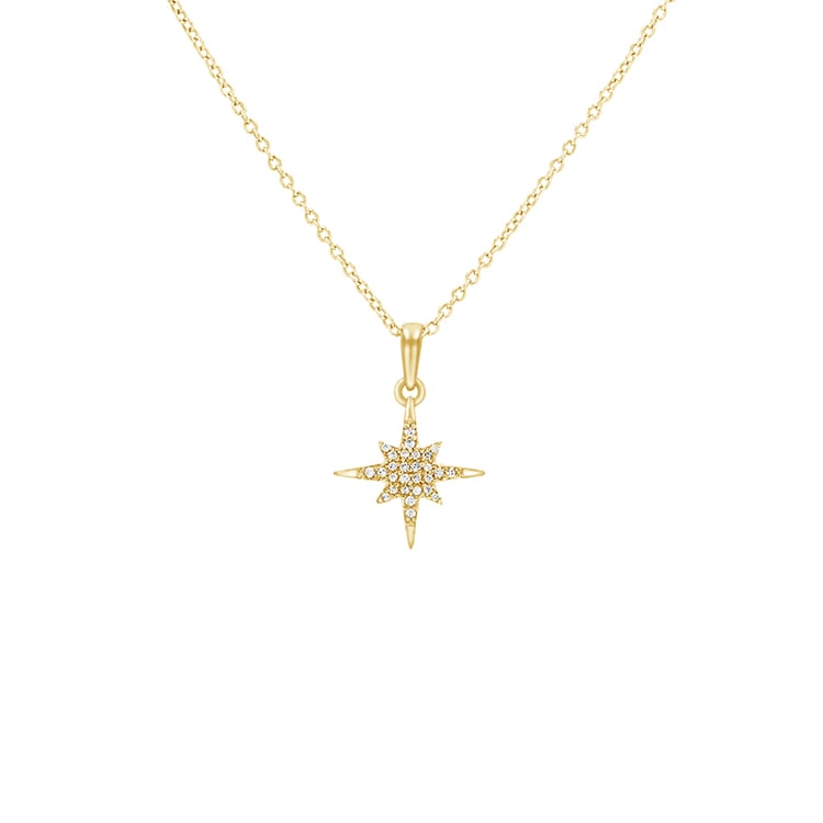 Náhrdelník v tvare diamantové hviezdy zo žltého zlata