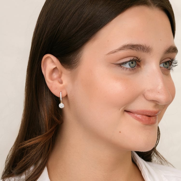 Strieborné kruhové náušnice s lab-grown diamantmi 158722