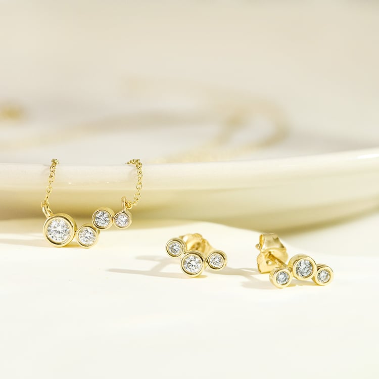 Moderný strieborný náhrdelník s diamantmi Viola 162006