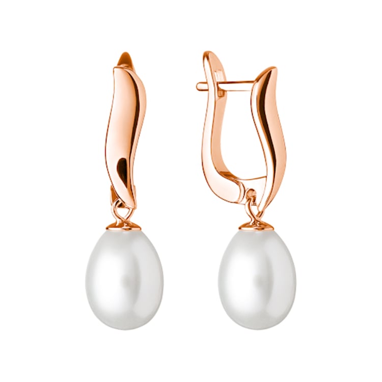 Perlové náušnice z pozlateného striebra