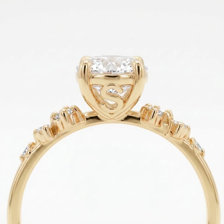 Zásnubný prsteň s výberom písmen a diamantmi Olha 167606
