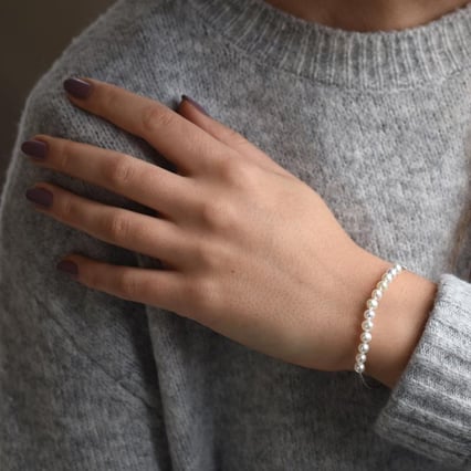 Perlový náramok zo striebra Cameo