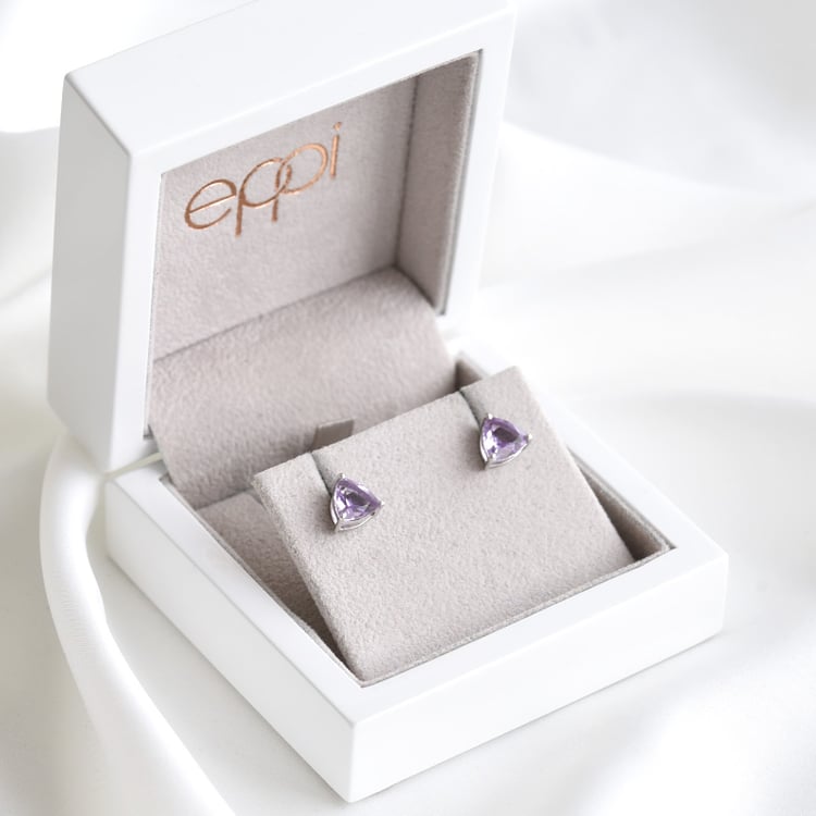 Minimalistické náušnice s ametystom 78721