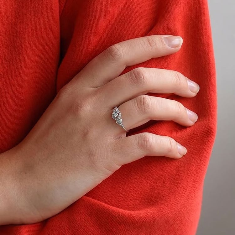 Strieborný halo prsteň s lab-grown diamantmi Delphine 166370