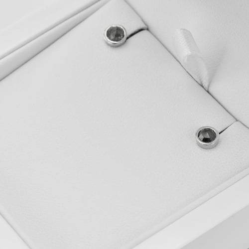 Zlaté bezel náušnice s 0.52ct salt and pepper diamantmi Aiman
