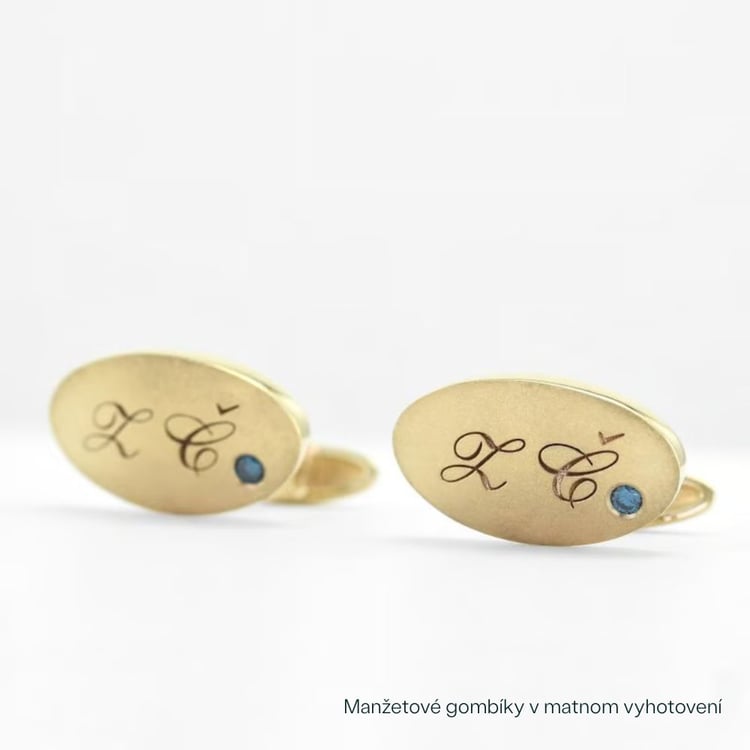 Manžetové gombíky s gravírom a diamantmi 165882