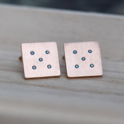 Manžetové gombíky zo zlata s modrými diamantmi Abrami