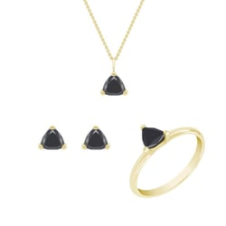 Zlatý set šperkov s čiernymi trillion diamantmi Lesly