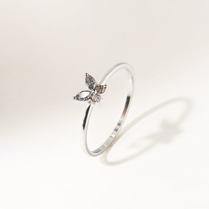 Salt and pepper prsteň v tvare motýľa Fraya