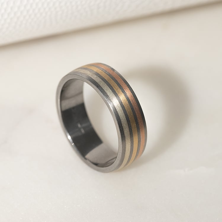 Snubné prstene z titánu, zlata a striebra Rufus 135898