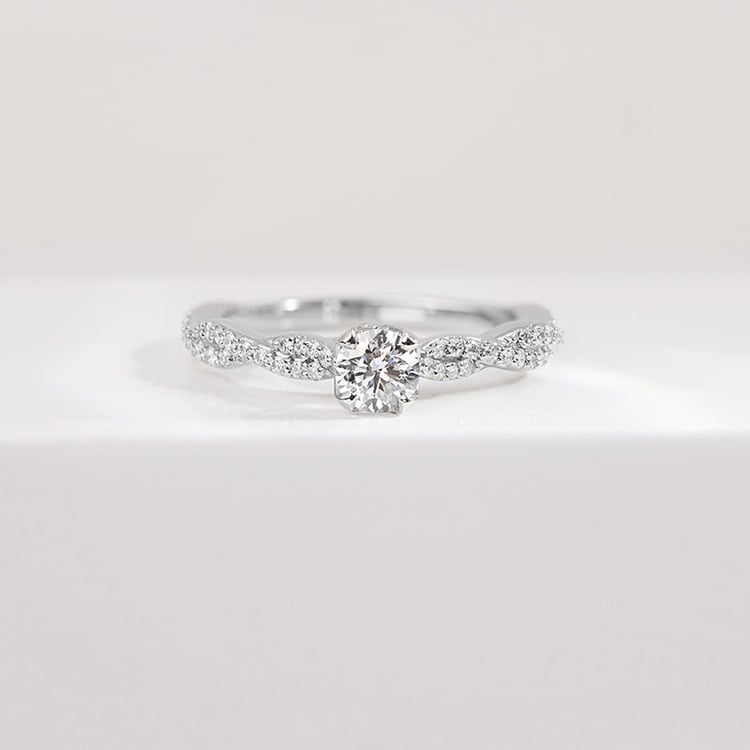 Zásnubný prsteň s prepletanou obrúčkou a certifikovaným lab-grown diamantmi Minna 152664