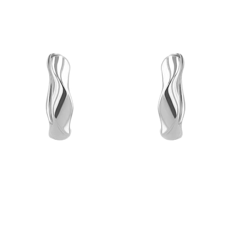 Vlnité kruhové náušnice zo striebra Perica 163878