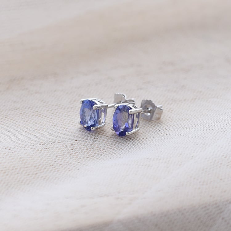 Tanzanitové oválne náušnice 70911